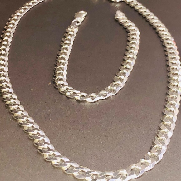 Solid not plated Cuban link chain & bracelet huge Black Friday sale! Best gift! - Picture 5 of 11